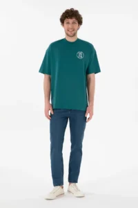 US Polo Assn. Men Oversized Fit Crew Neck Dark Green T-Shirt - Image 5