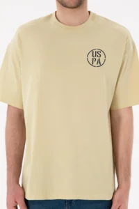 US Polo Assn. Men Oversized Fit Crew Neck Light Khaki T-Shirt - Image 7