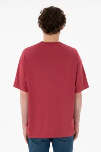 US Polo Assn. Men Oversized Fit Crew Neck Cherry T-Shirt - Image 6