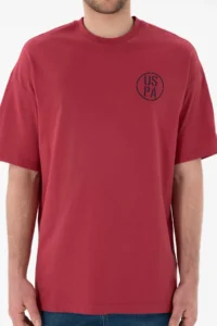 US Polo Assn. Men Oversized Fit Crew Neck Cherry T-Shirt - Image 7