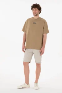 US Polo Assn. Men Oversized Fit Crew Neck Khaki T-Shirt - Image 5