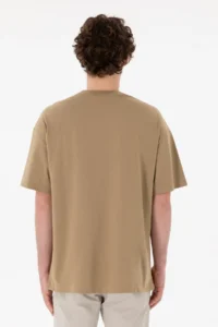 US Polo Assn. Men Oversized Fit Crew Neck Khaki T-Shirt - Image 6