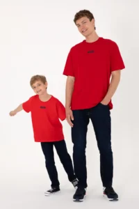 US Polo Assn. Men Oversized Fit Crew Neck Red T-Shirt - Image 2