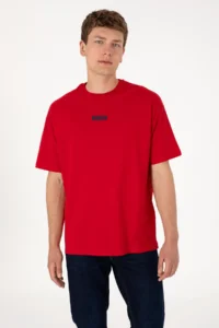 US Polo Assn. Men Oversized Fit Crew Neck Red T-Shirt - Image 3