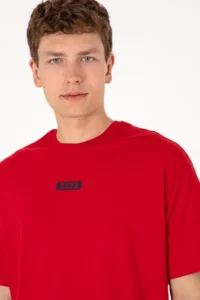 US Polo Assn. Men Oversized Fit Crew Neck Red T-Shirt - Image 4