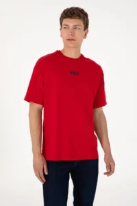 US Polo Assn. Men Oversized Fit Crew Neck Red T-Shirt - Image 5