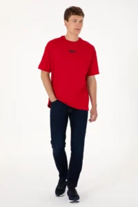 US Polo Assn. Men Oversized Fit Crew Neck Red T-Shirt - Image 6