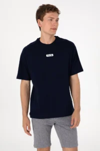 US Polo Assn. Men Oversized Fit Crew Neck Navy Blue T-Shirt - Image 3