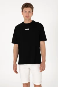 US Polo Assn. Men Oversized Fit Crew Neck Black T-Shirt - Image 3