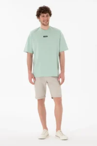 US Polo Assn. Men Oversized Fit Crew Neck Aqua Green T-Shirt - Image 5