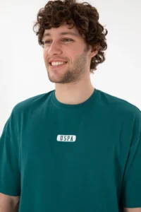 US Polo Assn. Men Oversized Fit Crew Neck Dark Green T-Shirt - Image 3