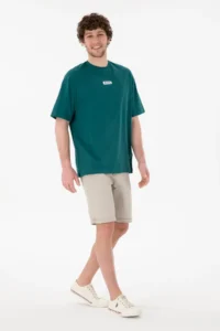 US Polo Assn. Men Oversized Fit Crew Neck Dark Green T-Shirt - Image 5