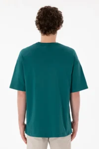 US Polo Assn. Men Oversized Fit Crew Neck Dark Green T-Shirt - Image 6