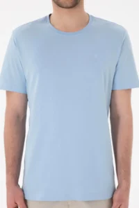 US Polo Assn. Men Regular Fit Crew Neck Blue Basic T-Shirt - Image 7