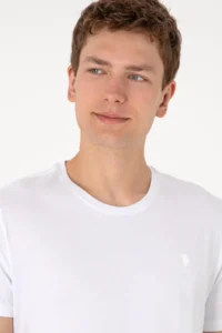 US Polo Assn. Men Regular Fit Crew Neck White Basic T-Shirt - Image 4