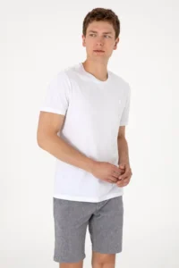 US Polo Assn. Men Regular Fit Crew Neck White Basic T-Shirt - Image 5