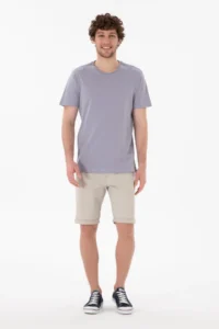 US Polo Assn. Men Regular Fit Crew Neck Gray Basic T-Shirt - Image 5