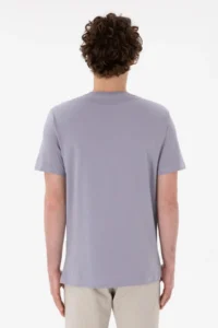 US Polo Assn. Men Regular Fit Crew Neck Gray Basic T-Shirt - Image 6