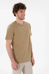 US Polo Assn. Men Regular Fit Crew Neck Gray Basic T-Shirt - Image 2