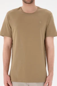 US Polo Assn. Men Regular Fit Crew Neck Gray Basic T-Shirt - Image 7