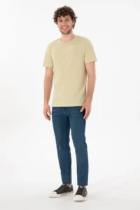 US Polo Assn. Men Regular Fit Crew Neck Light Khaki Basic T-Shirt - Image 5