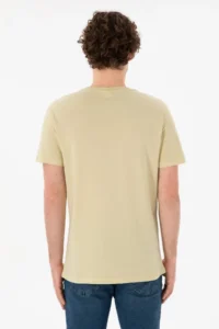 US Polo Assn. Men Regular Fit Crew Neck Light Khaki Basic T-Shirt - Image 6