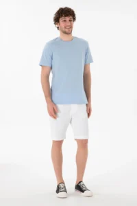US Polo Assn. Men Regular Fit Crew Neck Light Blue Basic T-Shirt - Image 5