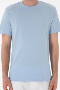 US Polo Assn. Men Regular Fit Crew Neck Light Blue Basic T-Shirt - Image 7