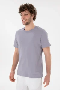 US Polo Assn. Men Regular Fit Crew Neck Gray Basic T-Shirt - Image 2