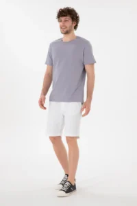 US Polo Assn. Men Regular Fit Crew Neck Gray Basic T-Shirt - Image 5