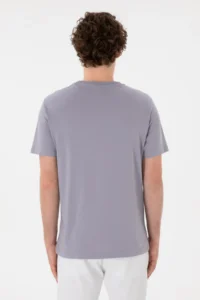 US Polo Assn. Men Regular Fit Crew Neck Gray Basic T-Shirt - Image 6