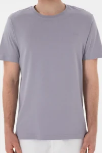 US Polo Assn. Men Regular Fit Crew Neck Gray Basic T-Shirt - Image 7