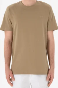 US Polo Assn. Men Regular Fit Crew Neck Khaki Basic T-Shirt - Image 7