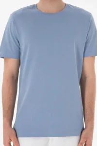 US Polo Assn. Men Regular Fit Crew Neck Blue Basic T-Shirt - Image 7