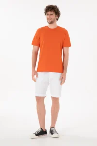 US Polo Assn. Men Regular Fit Crew Neck Pomegranate Basic T-Shirt - Image 5
