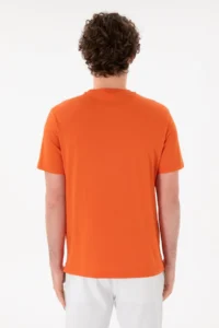 US Polo Assn. Men Regular Fit Crew Neck Pomegranate Basic T-Shirt - Image 6