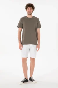 US Polo Assn. Men Regular Fit Crew Neck Mink Basic T-Shirt - Image 5