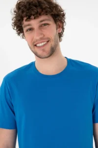 US Polo Assn. Men Regular Fit Crew Neck Cobalt Blue Basic T-Shirt - Image 3