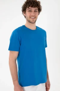 US Polo Assn. Men Regular Fit Crew Neck Cobalt Blue Basic T-Shirt - Image 4