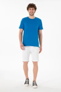 US Polo Assn. Men Regular Fit Crew Neck Cobalt Blue Basic T-Shirt - Image 5
