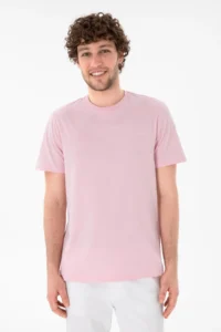 US Polo Assn. Men Regular Fit Crew Neck Light Pink Basic T-Shirt - Image 2