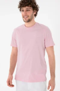 US Polo Assn. Men Regular Fit Crew Neck Light Pink Basic T-Shirt - Image 4