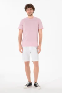 US Polo Assn. Men Regular Fit Crew Neck Light Pink Basic T-Shirt - Image 5