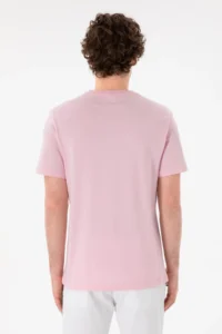 US Polo Assn. Men Regular Fit Crew Neck Light Pink Basic T-Shirt - Image 6