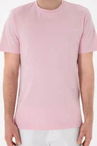 US Polo Assn. Men Regular Fit Crew Neck Light Pink Basic T-Shirt - Image 7