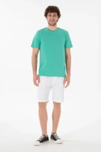 US Polo Assn. Men Regular Fit Crew Neck Mint Basic T-Shirt - Image 5