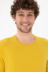 US Polo Assn. Men Regular Fit Crew Neck Yellow Basic T-Shirt - Image 3