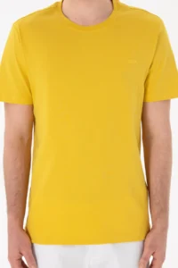 US Polo Assn. Men Regular Fit Crew Neck Yellow Basic T-Shirt - Image 7