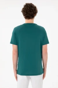 US Polo Assn. Men Regular Fit Crew Neck Dark Green Basic T-Shirt - Image 6