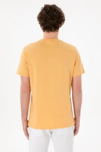 US Polo Shirt Assn. Men Regular Fit Crew Neck Orange Basic T-Shirt - Image 6
